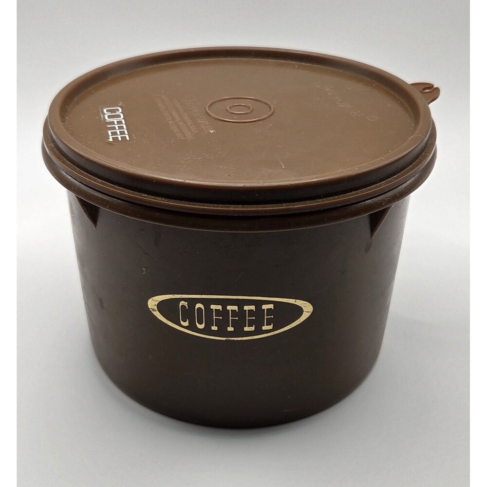 VTG 1970-79 Tupperware Coffee Canister w/ Lid 263-8 Harvest Brown Made in USA